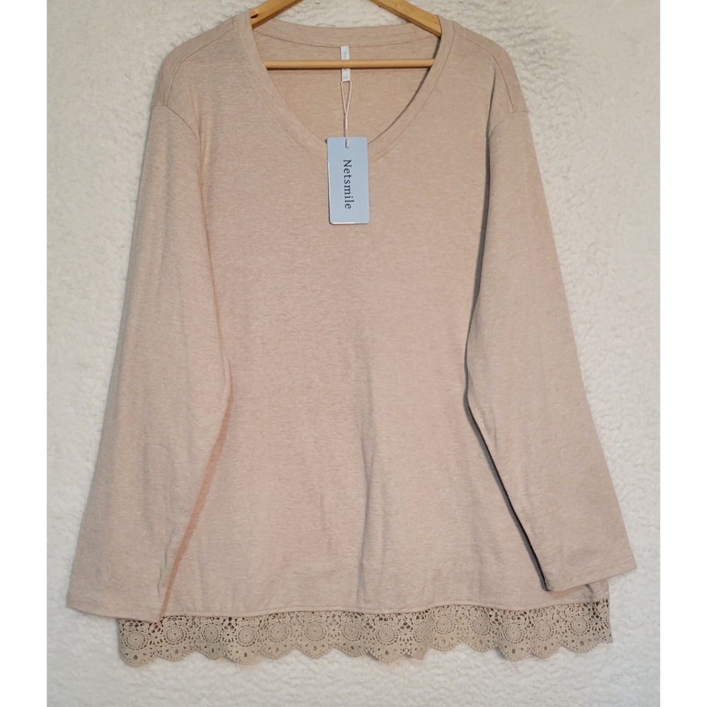 Netsmile Women's Sweater Top Size 2XL XXL Long Sleeve NEW NWT V-Neck 1939